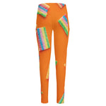 Colorful Gummy Print High-Waisted Pocket Leggings