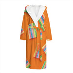 Colorful Gummy Print Hooded Bathrobe