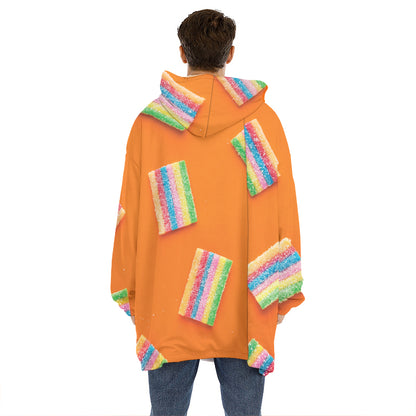 Colorful Gummy Print Hoodie Blanket