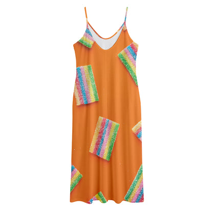 Colorful Gummy Print Jersey Midi Cami Dress