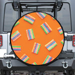 Colorful Gummy Print Leather Spare Tire Cover