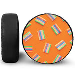 Colorful Gummy Print Leather Spare Tire Cover