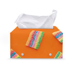 Colorful Gummy Print Leather Tissue Box Cover
