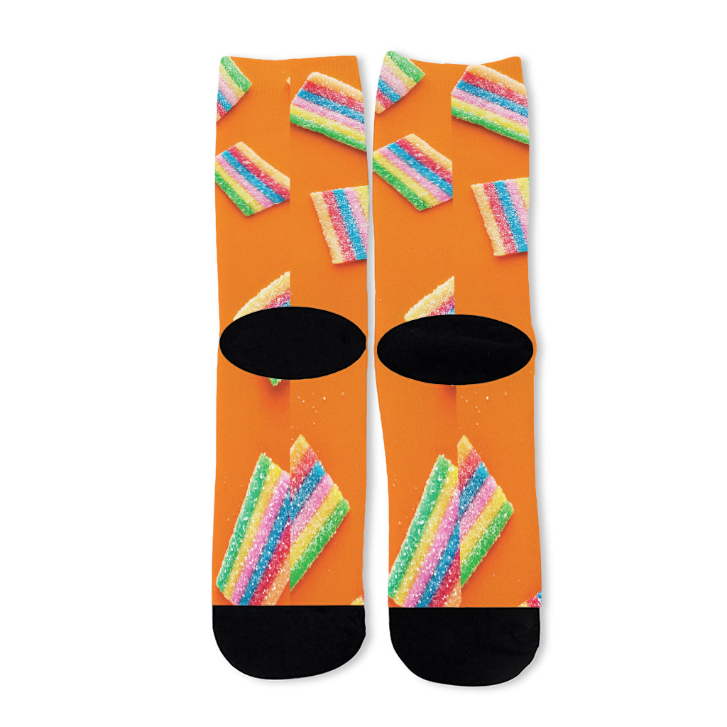 Colorful Gummy Print Long Socks
