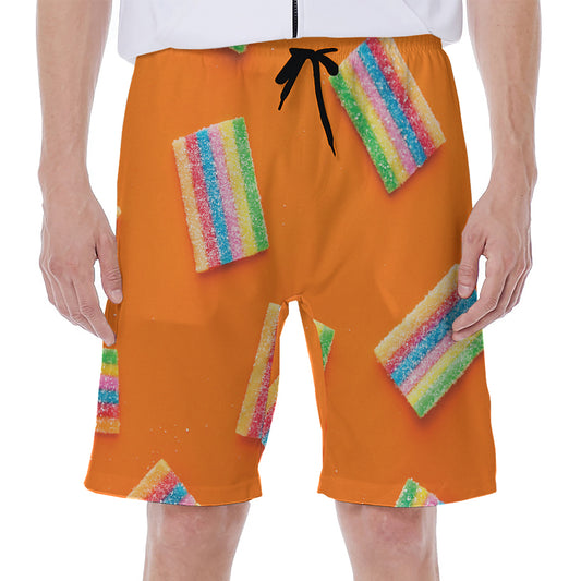 Colorful Gummy Print Men's Beach Shorts