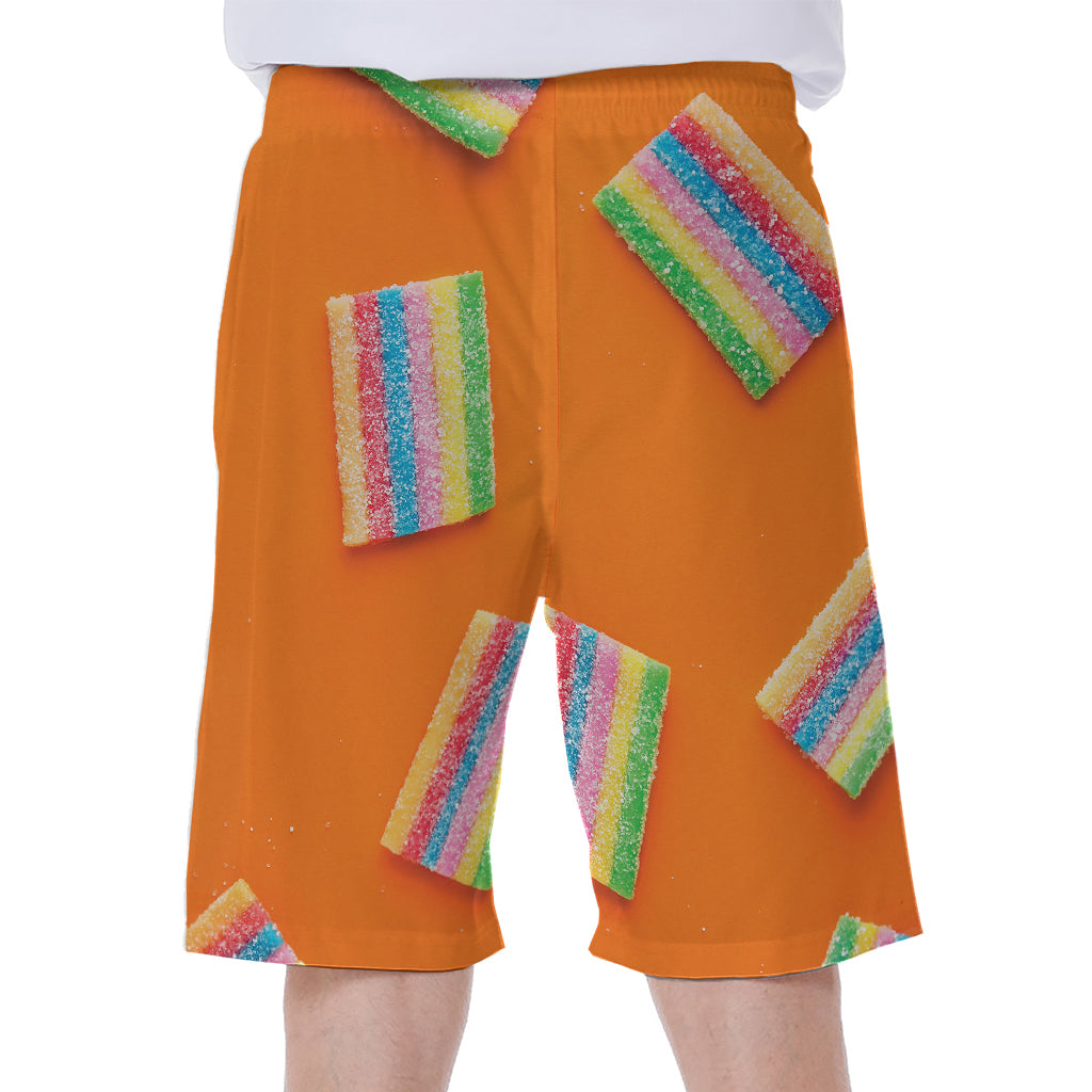 Colorful Gummy Print Men's Beach Shorts