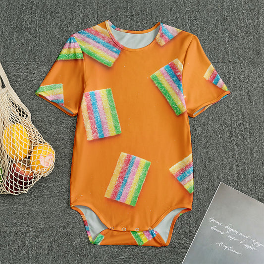 Colorful Gummy Print Men's Bodysuit