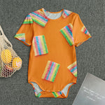 Colorful Gummy Print Men's Bodysuit