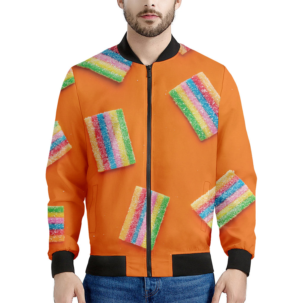 Colorful Gummy Print Men's Bomber Jacket