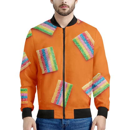 Colorful Gummy Print Men's Bomber Jacket