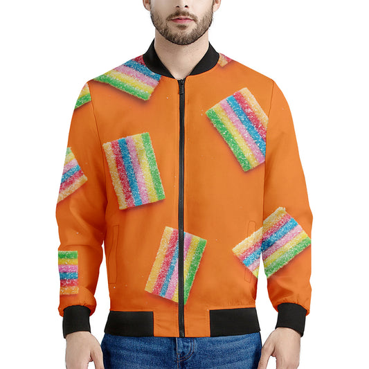 Colorful Gummy Print Men's Bomber Jacket