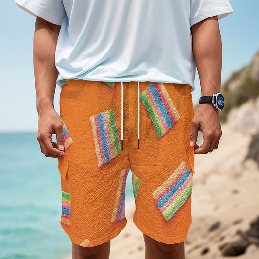 Colorful Gummy Print Men's Cargo Shorts