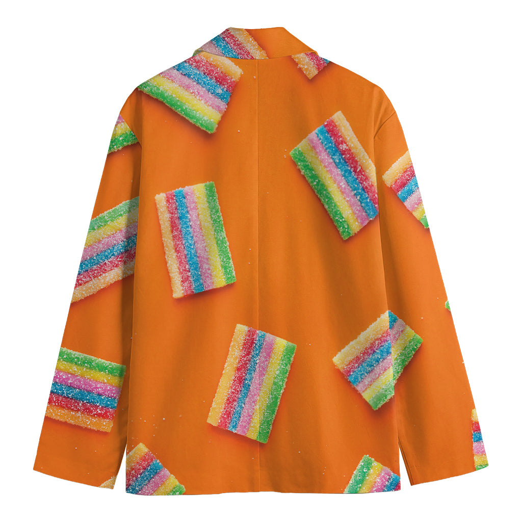 Colorful Gummy Print Men's Cotton Blazer