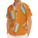 Colorful Gummy Print Men's Deep V-Neck Shirt