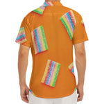 Colorful Gummy Print Men's Deep V-Neck Shirt