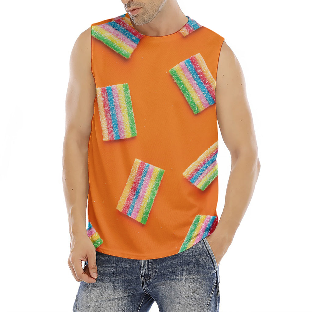 Colorful Gummy Print Men's Fitness Tank Top