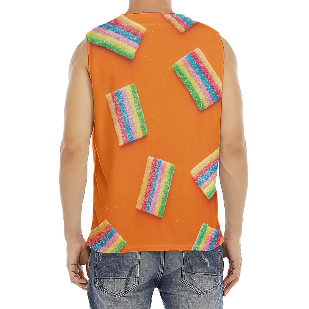 Colorful Gummy Print Men's Fitness Tank Top