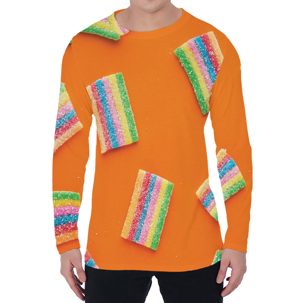 Colorful Gummy Print Men's Long Sleeve T-Shirt