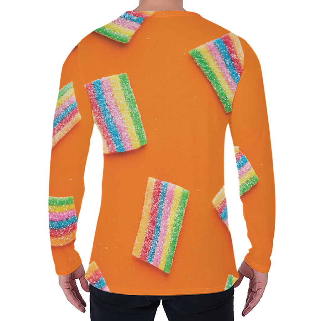 Colorful Gummy Print Men's Long Sleeve T-Shirt