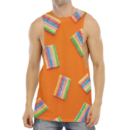 Colorful Gummy Print Men's Muscle Tank Top