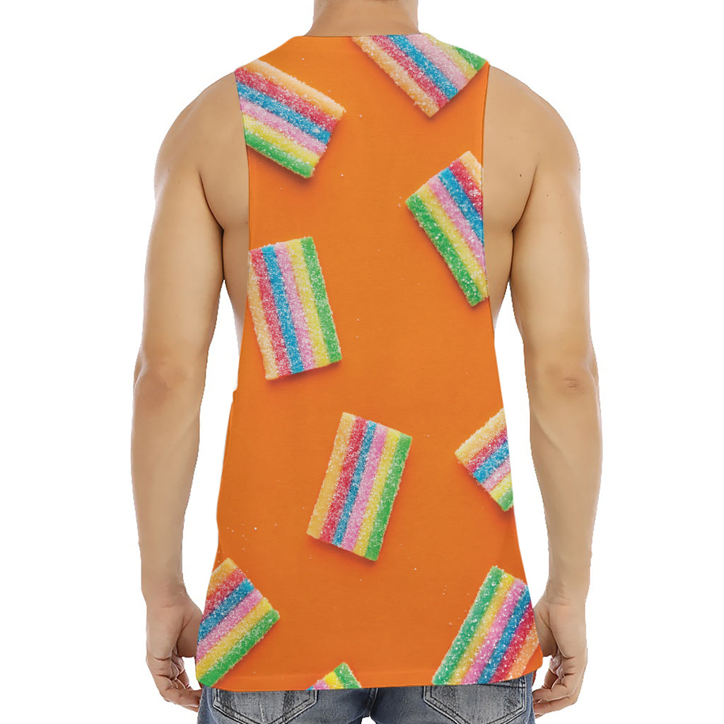 Colorful Gummy Print Men's Muscle Tank Top