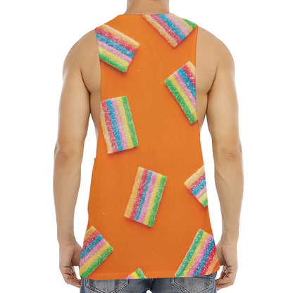 Colorful Gummy Print Men's Muscle Tank Top
