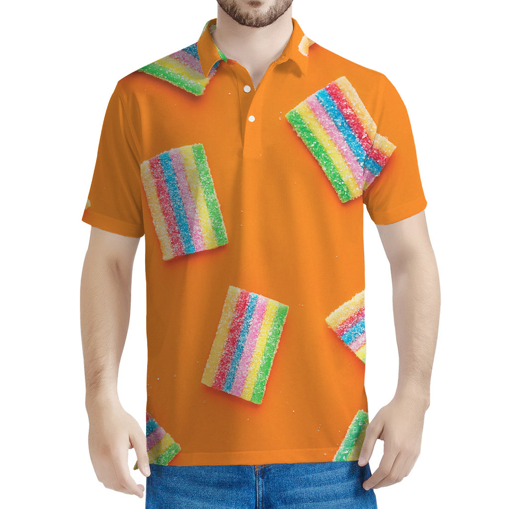 Colorful Gummy Print Men's Polo Shirt