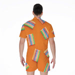 Colorful Gummy Print Men's Rompers