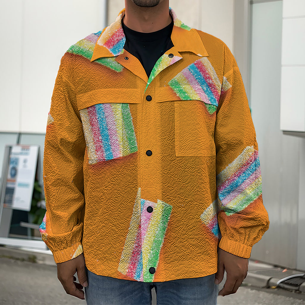 Colorful Gummy Print Men's Shirt Jacket