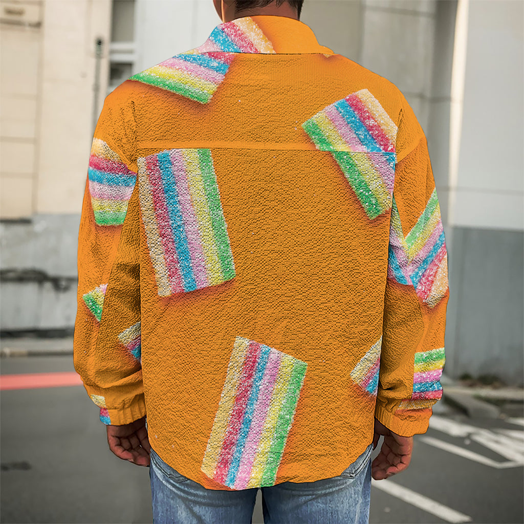 Colorful Gummy Print Men's Shirt Jacket