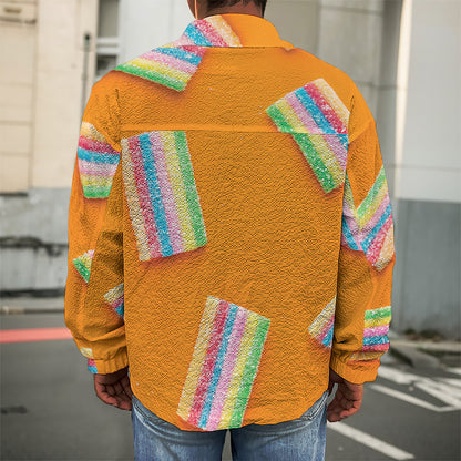 Colorful Gummy Print Men's Shirt Jacket