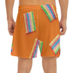 Colorful Gummy Print Men's Split Running Shorts
