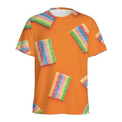 Colorful Gummy Print Men's Sports T-Shirt