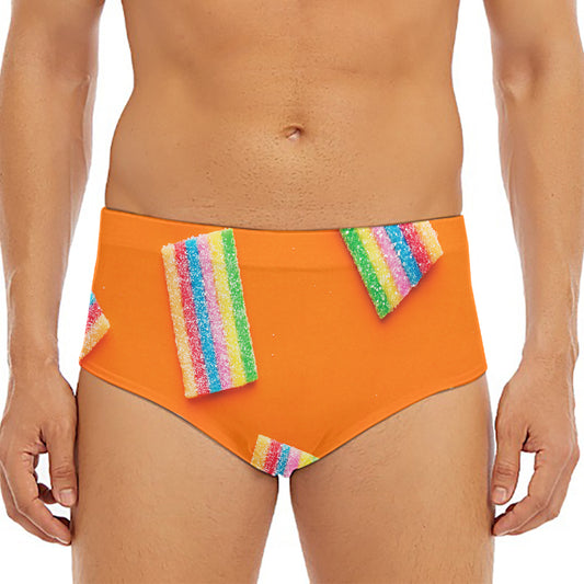 Colorful Gummy Print Men's Triangle Swim Briefs