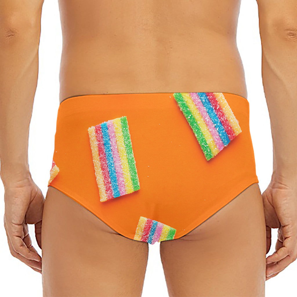Colorful Gummy Print Men's Triangle Swim Briefs
