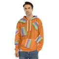 Colorful Gummy Print Men's Velvet Pullover Hoodie