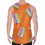 Colorful Gummy Print Men's Velvet Tank Top
