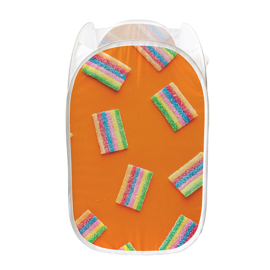 Colorful Gummy Print Mesh Laundry Hamper