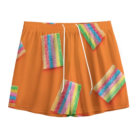 Colorful Gummy Print Mesh Shorts