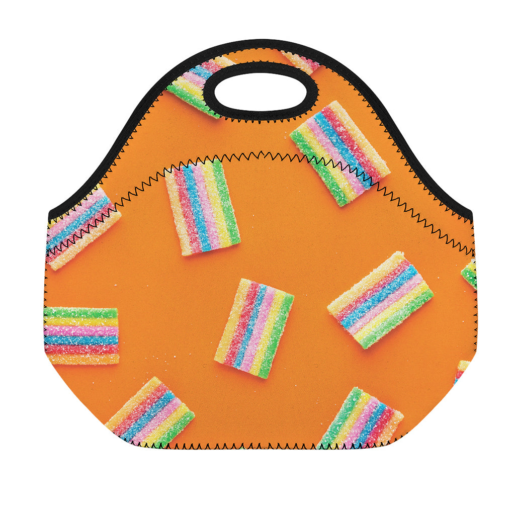 Colorful Gummy Print Neoprene Lunch Bag