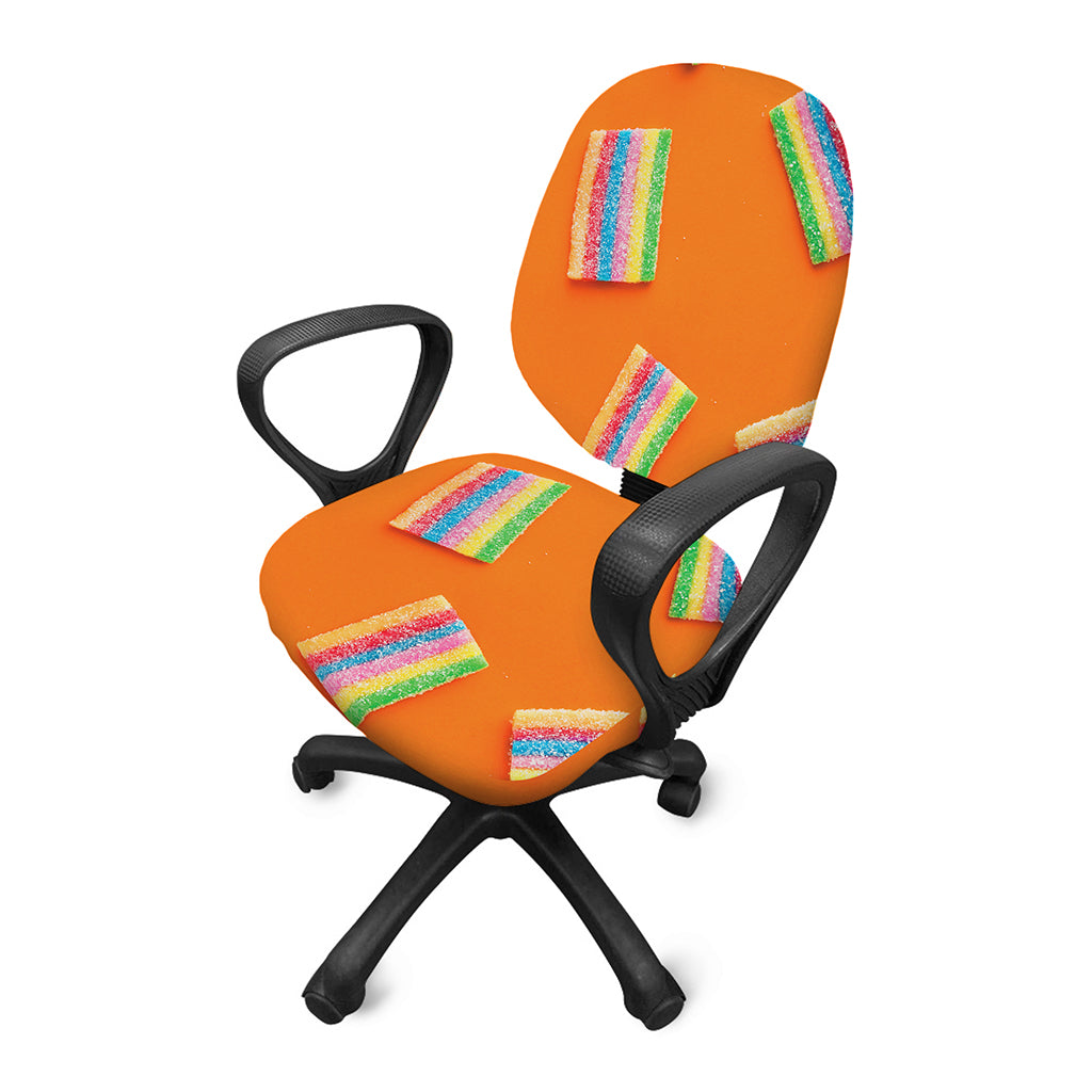 Colorful Gummy Print Office Chair Cover