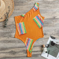 Colorful Gummy Print One Shoulder Bodysuit