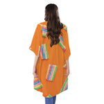 Colorful Gummy Print Open Front Beach Cover Up