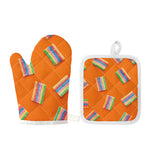 Colorful Gummy Print Oven Mitt And Pot Holder Set