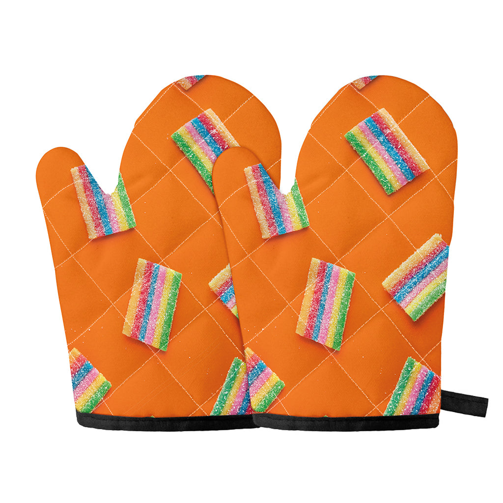 Colorful Gummy Print Oven Mitts