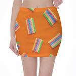 Colorful Gummy Print Pencil Mini Skirt