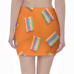 Colorful Gummy Print Pencil Mini Skirt