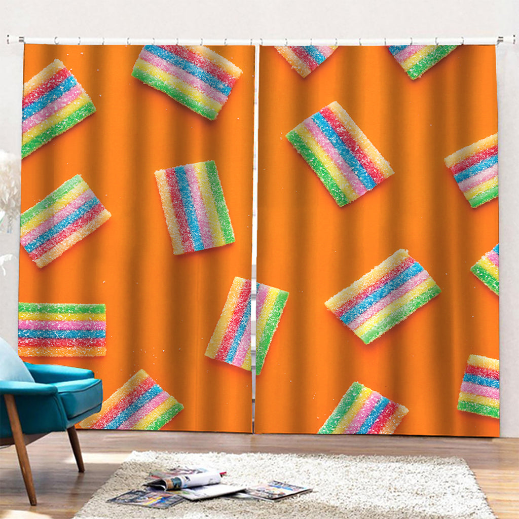 Colorful Gummy Print Pencil Pleat Curtains