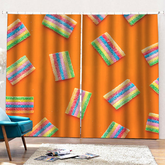 Colorful Gummy Print Pencil Pleat Curtains