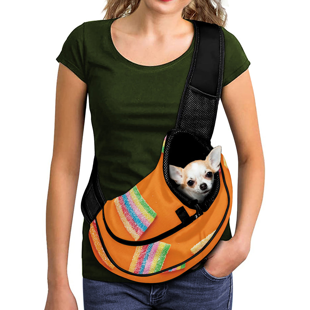 Colorful Gummy Print Pet Sling Carrier